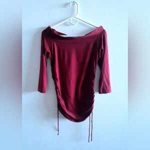 Slinky Off-shoulder Top with Ruched Sides